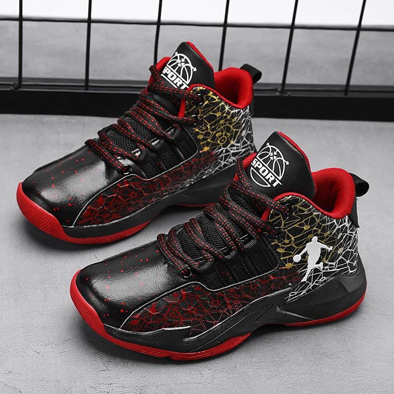 Youth style shoes Kids High-Top Basketball Shoes Boys Girls Non-Slip Wear-Resistant Sports Sneakers Indoor Court Use