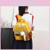 Childrens Color Blocked Backpack With Plush Pendant For Daily School