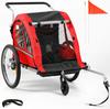 SEPNINE Bike Trailer for 1-2 Kids, Child Bike Trailer with 5-Point Harness, Air Tires & UV Protection