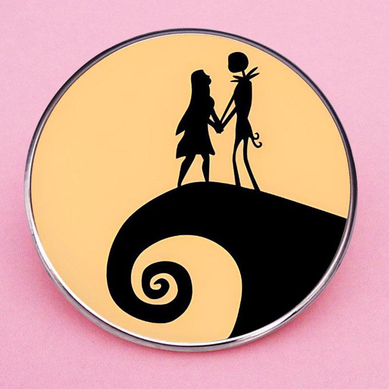 Брошь-значок Джек и Салли - Кошмар перед Рождеством Металлическая эмблема