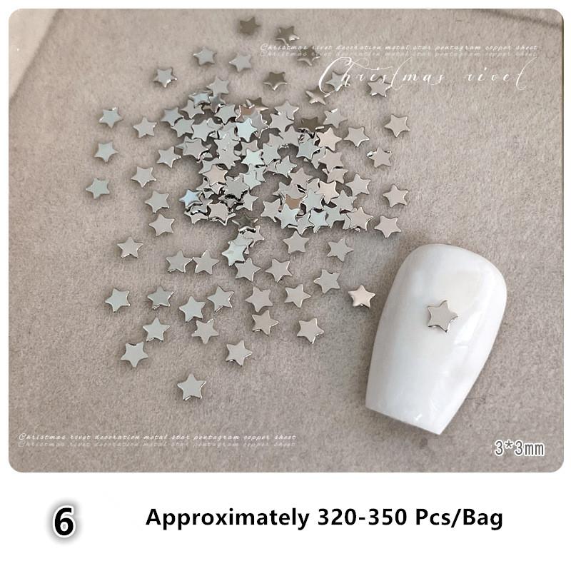 3D Сплав Пятиконечная Звезда Золото Серебро Бриллиант Украшение для Ногтей Роскошные Маникюрные Аксессуары Полая Звезда Нейл-Арт Искусство Заклепки Шармы