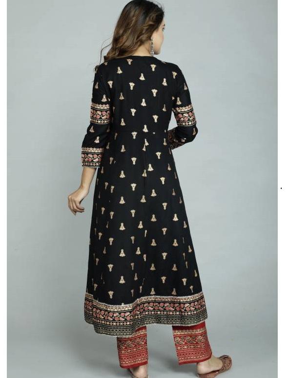 Женский комплект Anarkali Rayon Kurta Pant Dupatta, индийский Болливуд, топ, туника, курти, дизайнер