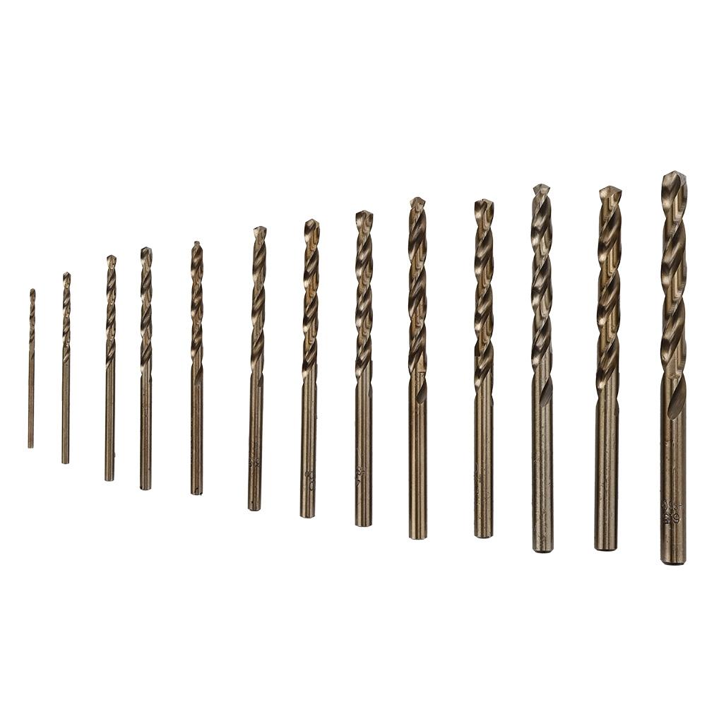 13Pcs Twisted Drill Bit High Speed Steel HSS CO Straight Handle M35 Drilling Tool