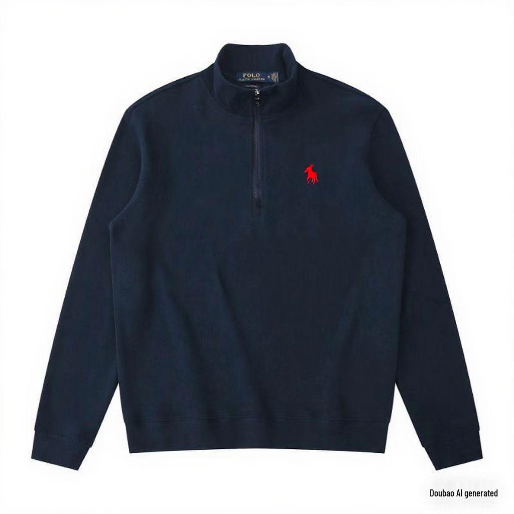 2025 Толстовка с капюшоном из супермягкого рифленого флиса 460 г, с воротником-стойкой и молнией на половину молнии, оверсайз, европейский размер