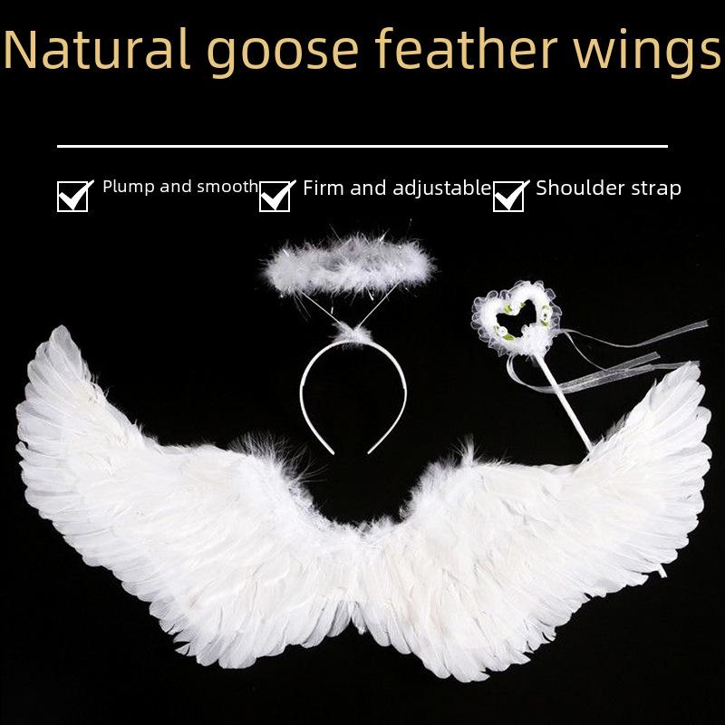 Крылья ангела на Хэллоуин для детей и взрослых – реквизит для костюма с перьями