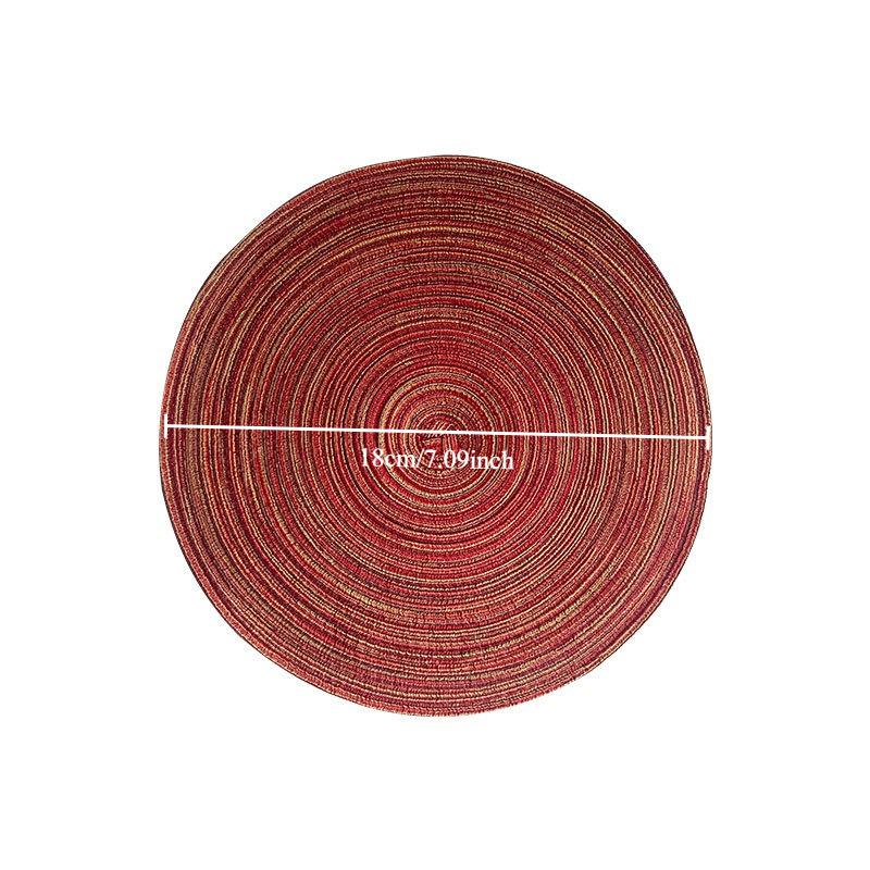 Nordic Style 12 Inch Round Ramie Woven Cup Mat Placemats Heat-Resistant Stain Resistant Anti-Skid Table Mats Placemats