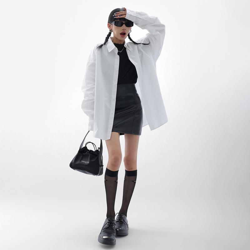 Черная мини-юбка из искусственной кожи, женская боковая молния с высокой талией, сексуальная посылка, хип-юбка Y2K, уличная мода