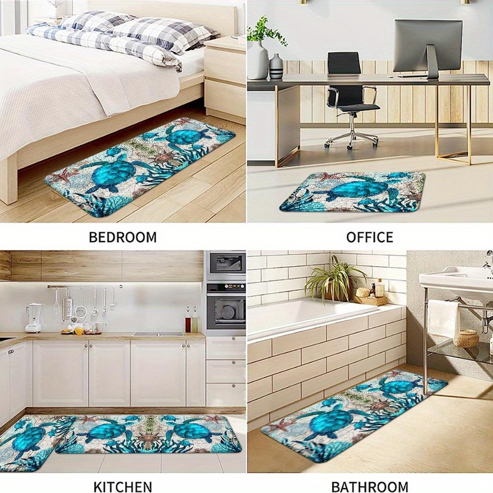 1PC Coastal Marioe Life Kitchen Rug Non-Slip Door Mat Pop design Bathroom Rug Bath Mat Carpet for Home Sink Laundry Decor