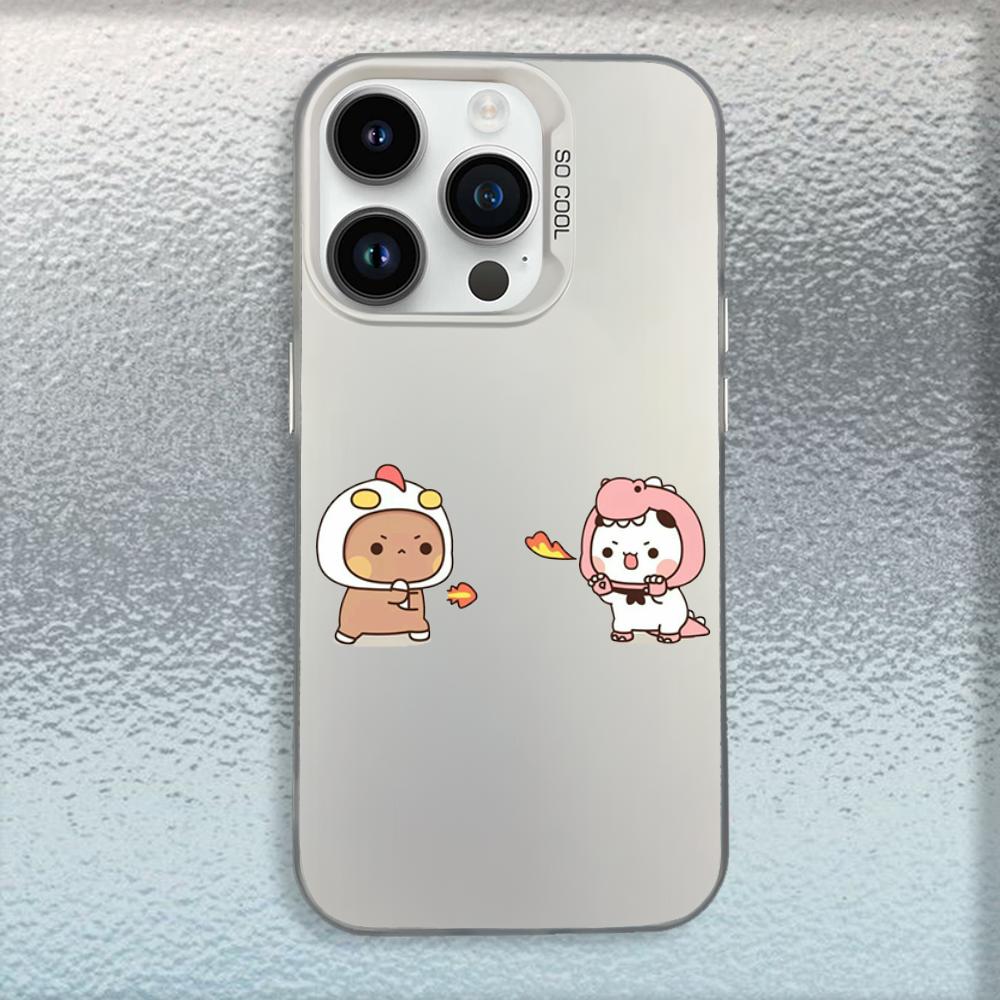 Cute BuBu DuDu Phone Case For iPhone 16,15,14,13,12,11,Mini,Pro,MAX White Matte Shockproof Cover