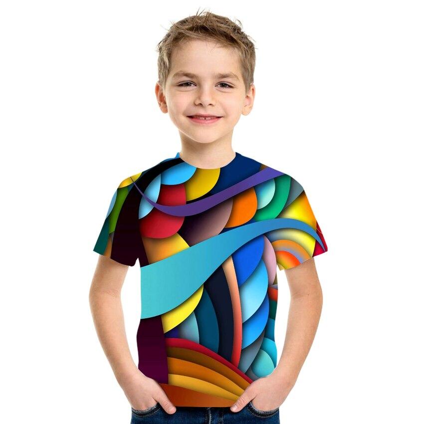 Baby Boy Cartoon Casual T-shirt Girl Abstract Fashion T-shirt Summer Short-sleeved O-neck T-shirt