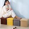 New Foldable Organizers Storage Stool Modernized Toys Sundries Storage Bench Footstool Fabric Cotton Linen Clothes Organizer Box