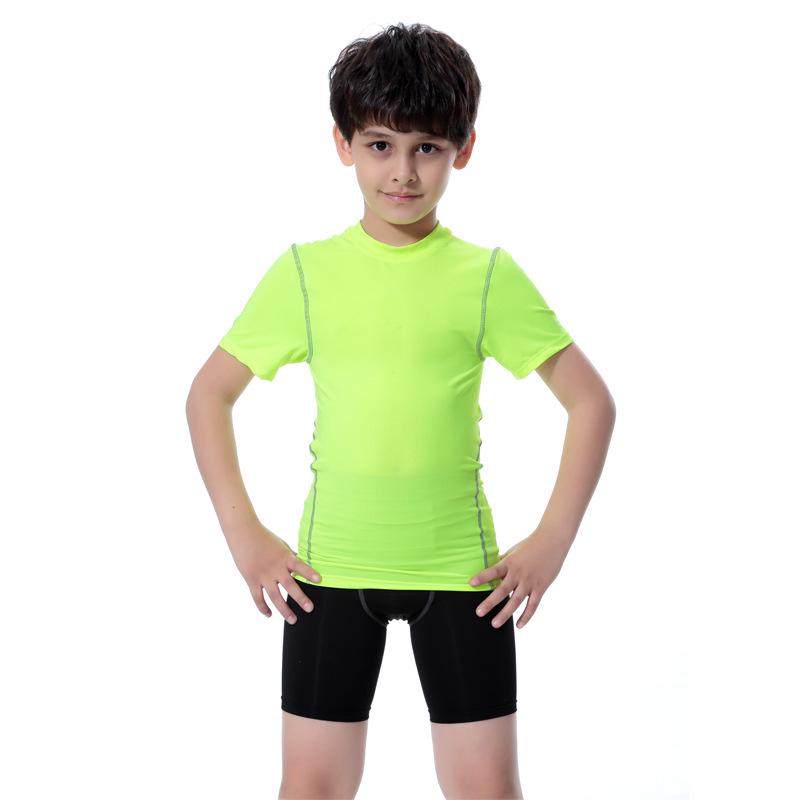 Kids' PRO Sports Fitness Gear: Boys' & Girls' Quick-Dry Running Sets with Long/Short Sleeve Shirts, Elastic Shorts, and Long Pants.