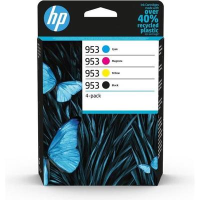 HP 953 Упаковка из 4 оригинальных картриджей с черными, голубыми, желтыми и пурпурными чернилами. (6ZC69AE) для HP OfficeJet Pro 7700/8200/8700