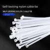 Self-locking Black and White Nylon Cable Ties - Buckle Type Binding Belt