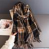 Classic Plaid Retro High-End Autumn And Winter Warm Scarf Women'S Shawl Versatile Commuter Fringed Imitation Cashmere Scarf