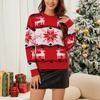 Женская мода Рождественский пуловер Свободный и ленивый трикотаж Рождественский свитер
