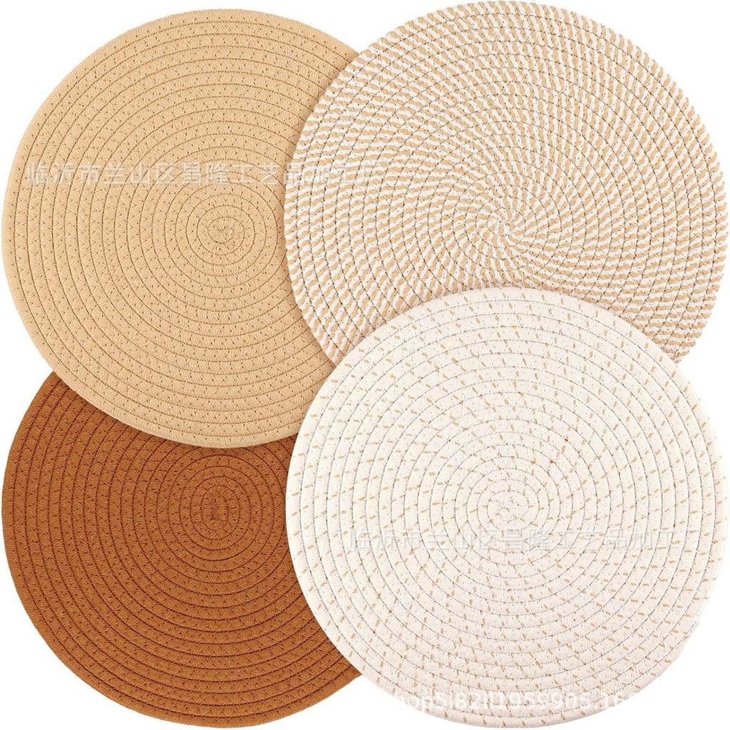 Modern Minimalist Woven Heat Insulation Mat Daily Kitchen Tableware Placemat Coaster for Home Use