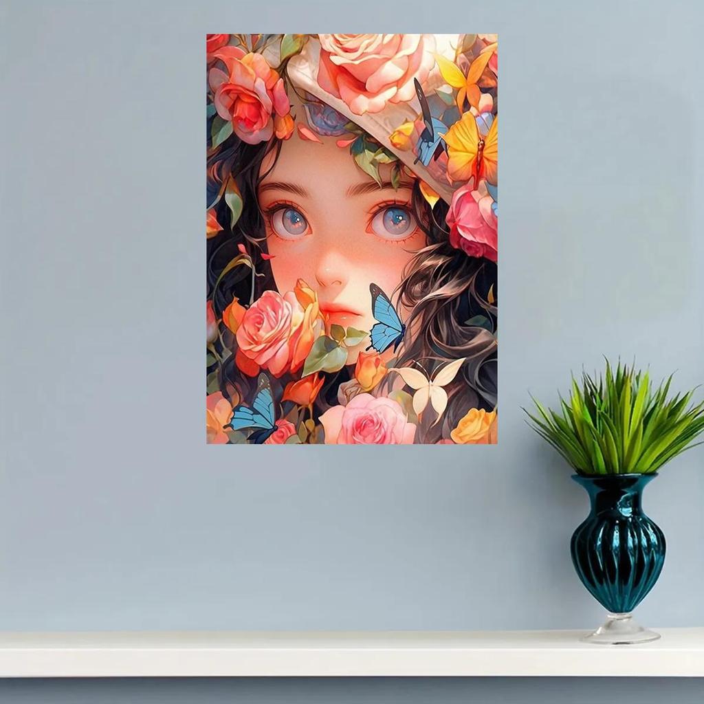 RUOPOTY Рамка для рисования по номерам для взрослых, наборы для начинающих, рисунок для девочек с героями мультфильмов, картина по номерам, настенное искусство, подарок «сделай сам»