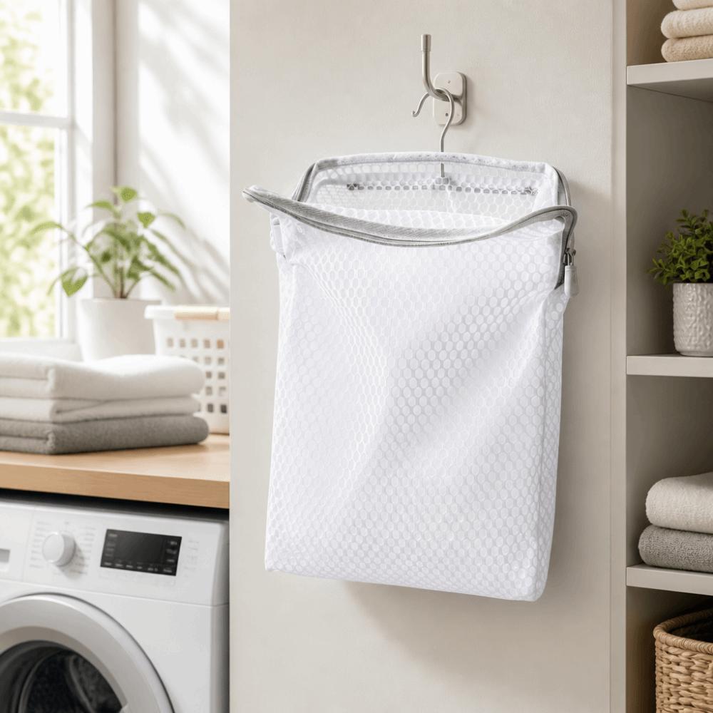 Mesh Design Hanging Storage Bag Large Capacity Hanging Mesh Bag Storage Organizer Kitchen Storage