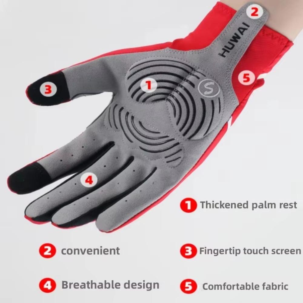 Breathable Long Full Fingers Touch Screen Fitness Gloves Women Men Bicycle Gloves MTB Road Bike