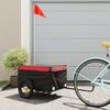VidaXL Bicycle Trailer, Transport Cart with Bar, Bicycle Trailer with Flag Outdoor Garden, Black and 94076