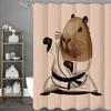 Playing Tai Chi Groundhog Shower Curtain, Bathroom Decorative Shower Curtain, Waterproof Shower Curtain with Hooks
