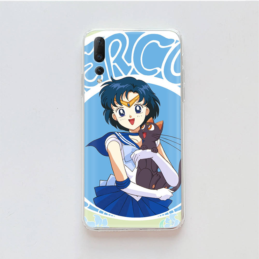 Прозрачный чехол для Samsung A04 A14 A23 M33 M53 Realme 10 9 C35 C55 VIVO X80 Infinix Hot 30 Note 11 Tecno Spark 8P Pro W-67 Sailor Moon Girls