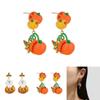 Charming Alloy Pumpkin Drop Earrings For Halloween With Playful Cartoon Design For Women