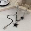 Готический панк черный цвет звезда кулон кисточка ожерелье подходит для мужчин и женщин хип-хоп креативные ежедневные ювелирные изделия подарки