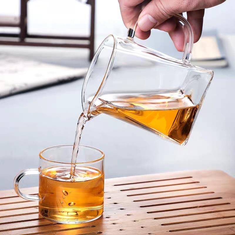 Heat-resisting Clear Glass Tea Pot Kung Fu Cup Puer Tea Brewing Kettle Pu Erh Set Pots Teapots with Handle Glass Tea Strainer