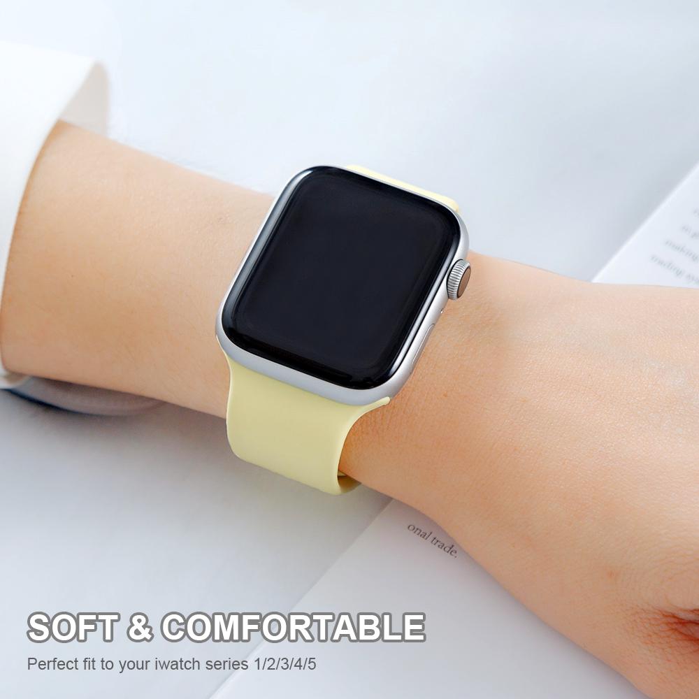 Мягкий спортивный силиконовый ремешок для часов Apple 4 3 2 1 38 мм 42 мм дышащий браслет для Iwatch Series 5 6 SE 40 мм 44 мм ремешок
