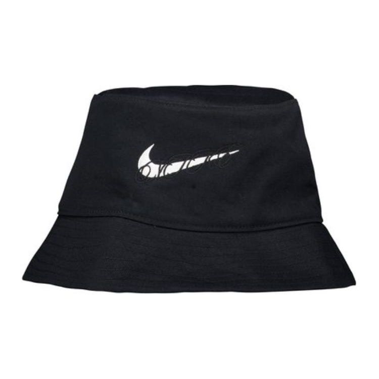 Nike Хлопковая шляпа рыбака с логотипом, унисекс, черные FQ6846-010