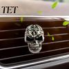 Gothic Car Decor for Women Skull Air Vent Clip, Retro Alloy Dashboard Accessories Halloween Trim Funny Head Auto Interior Decoration