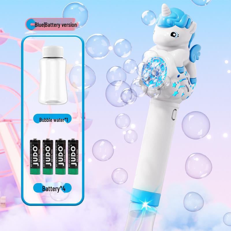 Unicorn Electric Bubble Maker: Kids' Automatic Light-Up Bubble Gun Gift