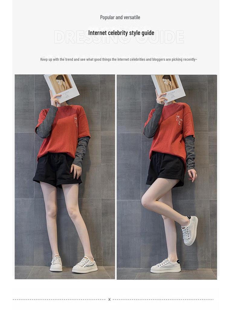 Весна 2025 г. Женские белые кроссовки из натуральной кожи с ракушечным носком и толстой подошвой