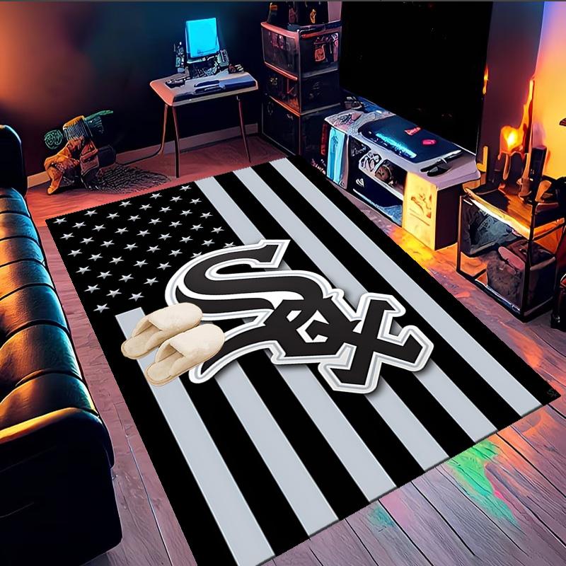White Chicago Design Area Rug Suitable for Indoor And Outdoor,Carpets for Kitchens, Homes, Offices, Living Rooms,Home Decor,Christmas Gift