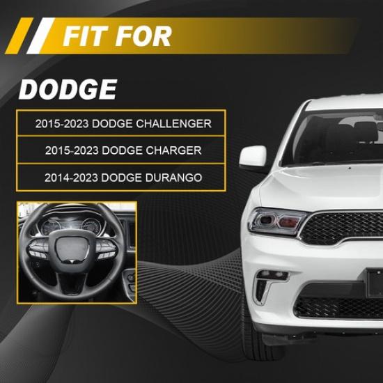 Glossy Black Inner Steering Wheel Cover Trim Bezel For 2015-23 Dodge Challenger