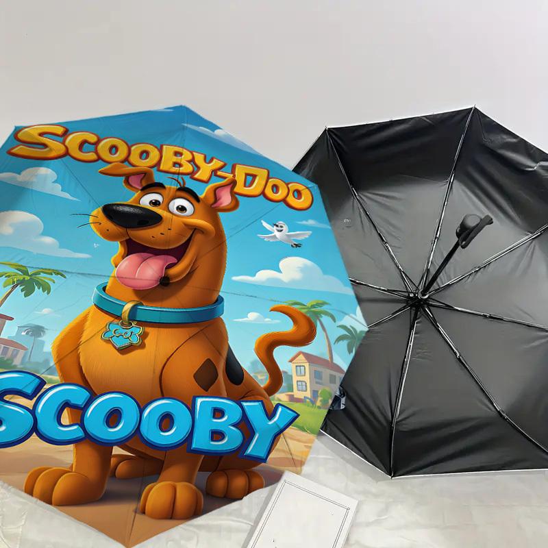 1 шт. Зонт Warner Scooby-Doo Scooby с автоматическим открытием/закрытием, ветрозащитный, прочный купол на 107 спицах, прочные спицы, модный дизайн, аксессуар для улицы