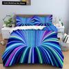 3D Пододеяльник Психоделический Абстрактный Двуспальный Комплект Постельного Белья 2/3 предмета Покрывало Кинг Полный Размер Синий Полиэстер Чехол для Одеяла