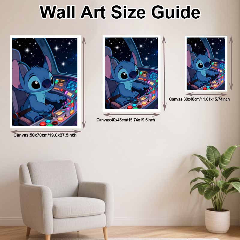 Disney diamond art painting kit diamond Stitch in spaceship handmade diy gifts, wall art crafts, home room decoration