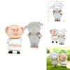 Cartoon Pig And Lamb Resin Figurine With Mini Landscape For Home Office Or Gift