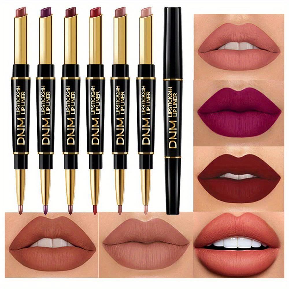 Chestnut Nude Brown Lip Liner and Lipstick Set Kit for Women Matte Lips Kit with Lip Liner Lip Stains Long Lasting Waterproof