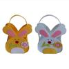2 Piece Easter Bunny Gift Bag Storage Bag Canvas Decorative Basket Easter Storage Bag