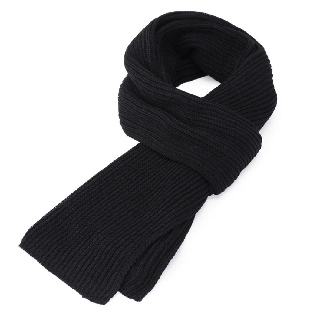 Шарф мужской зимний высококачественный однотонный теплый свитер вязаный шарф