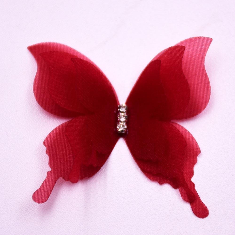 20 шт. 5 см шифоновая бабочка градиент цвета имитация сетки бабочка нашивка материалы для дизайна одежды