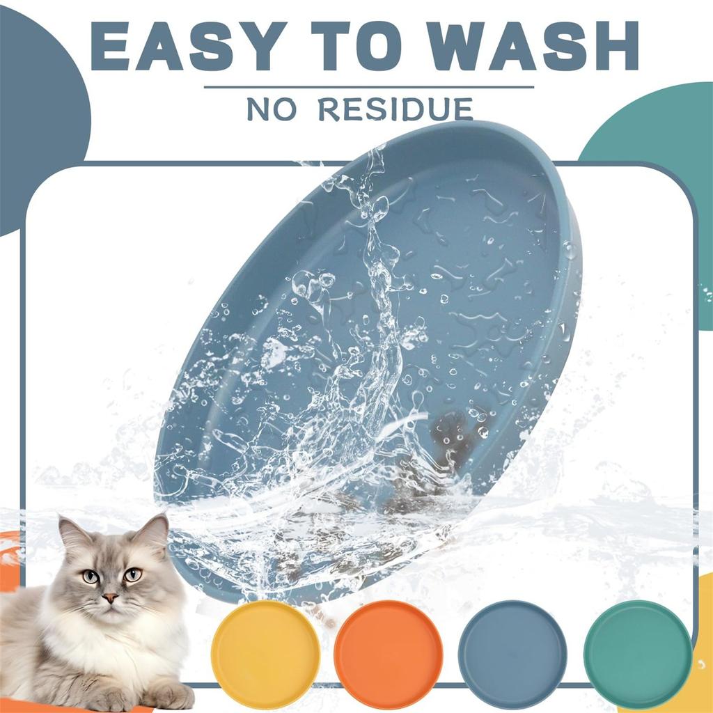 4 круглых цвета, миска для кормления, миска для кошачьей еды, миски без усталости для влажного и сухого корма для котят и коротконогих кошек