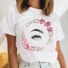 Tee Top Summer Unisex Print Fashion 90s Trend Eye Lashes Watercolor Sweet Tshirt FeUnisex Clothing Casual Short Sleeve Lady Graphic T-shirt