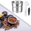 Refillable Coffee Capsule Set Filter Cup and Brush Spoon Stainless Steel Refill for