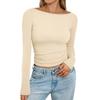 Women's Fashion Casual Slim Long Sleeve Bottom Shirt Outerwear Tops
