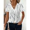 Fashion Casual Printed V-neck Top T-shirt for Women